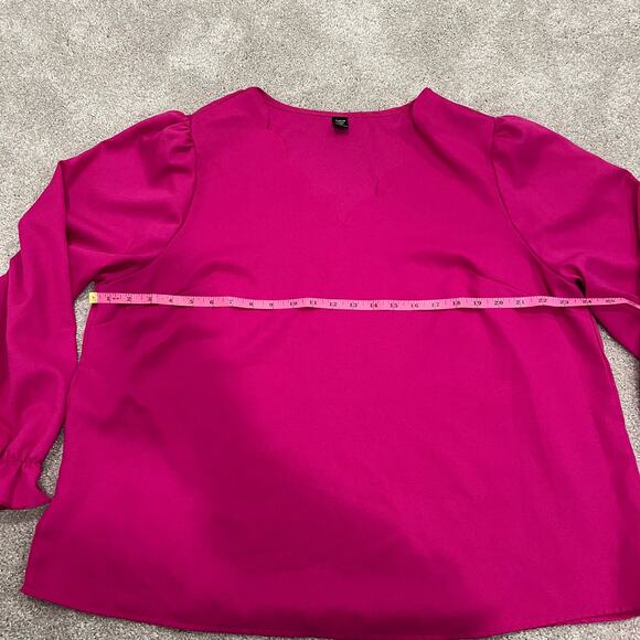 Shein Curve Women's Plus Size Bright Pink Long Sleeve Blouse Size‎ 1x - Picture 6 of 6